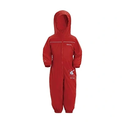 Image of Regatta Unisex Kids All in One Waterproof Puddle Suit Hooded, Durable, Water Repellent, Breathable &amp; Lightweight Rain with Reflective Trims for Boys and Girls