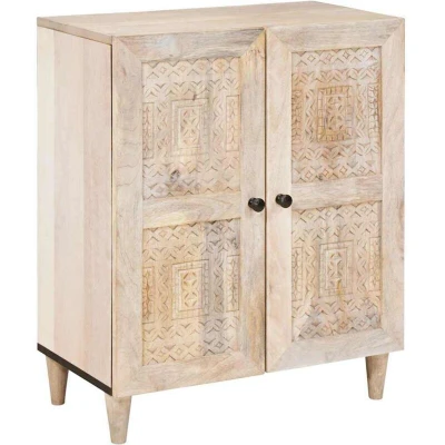 Image of vidaXL Sideboard with Shelf White 60 x 33 75 cm Solid mango wood
