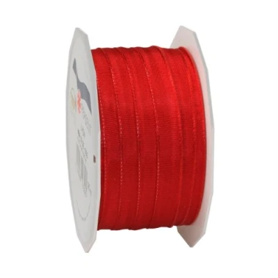 Image of C.E. Pattberg Präsent Lyon Wired Taffeta Ribbon Red 10 mm width, 25 m length