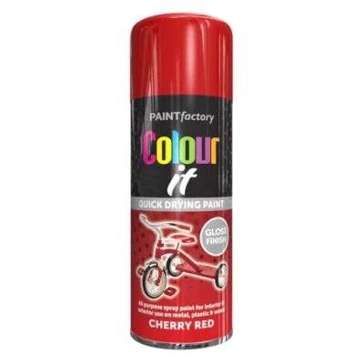 Image of AlezyB 12 x Cherry Red 400ml All Purpose Spray Paint Use on Metal, Wood, Plastic and Multipurpose Aerosol Professional Quality Perfect Finish, for Interior Exterior Excellent Coverage