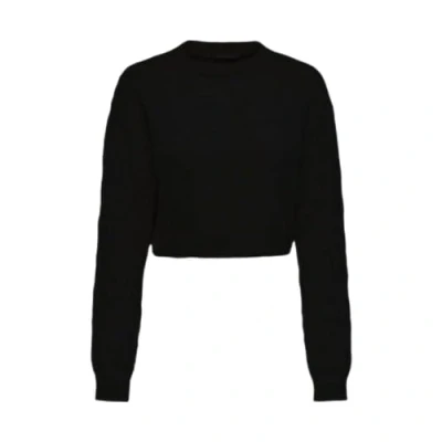 Image of ONLY Women&#039;s Onltirona LS Crop Detail O neck Bf Knt Knitted jumper, black, XS