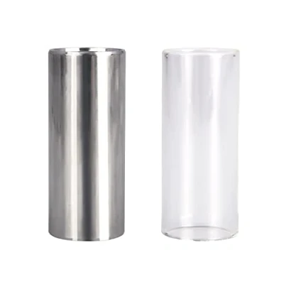 Image of Matory Stainless Steel Guitar Slide with Glass for Bass Medium Stringed Instruments