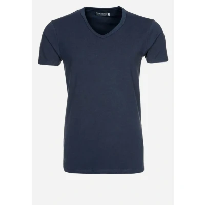 Image of JACK &amp; JONES Men&#039;s JJEBASIC V Neck TEE S/S Noos NOOS, Navy Blue, XS