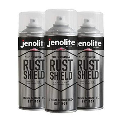 Image of JENOLITE Rust Shield Clear Lacquer Spray 3x400ml Prevention Protects Against &amp; Corrosion On Metal Ideal for Cars, Motorcycles, Ornaments, Bare Paintwork Weatherproof