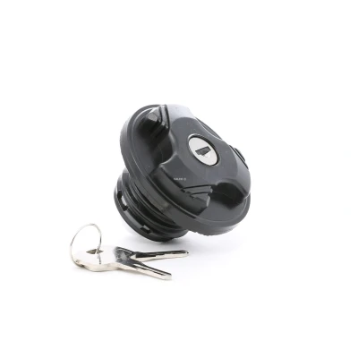 Image of 191201551A Cap, fuel tank VALEO 247519 with key black breather valve NISSAN: Vanette Cargo Van, SEAT: Ibiza 4, VAUXHALL: Corsa Mk3
