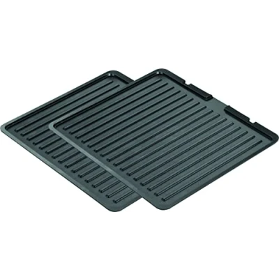 Image of ECG KG 300 s Replacement Ribbed Grill Plates, Metal