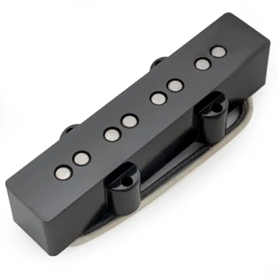 Image of Musiclily Pro JB 70S Alnico 5 Single Coil Neck Pickup 8.3K for Jazz Bass Style Bass, Black