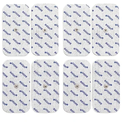 Image of axion 8 electrodes compatible with SANITAS &amp; BEURER devices 10x5 cm TENS EMS pads for electrostimulation machines 3.5mm snap button