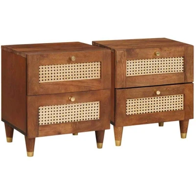 Image of vidaXL Bedside Tables with Drawer 2 pcs 40 x 33.5 46 cm