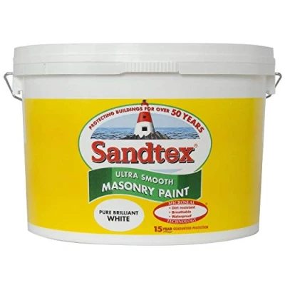 Image of Sandtex Microseal Brilliant White External Matt Smooth Masonry Paint 10L