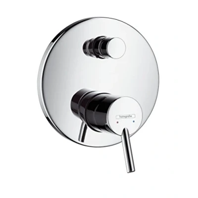 Image of hansgrohe Talis S bath and shower mixer for 2 outlets with integrated backflow prevention, chrome