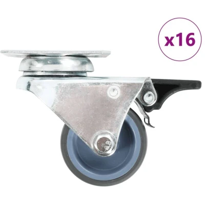 Image of vidaXL 16 pcs Twin wheel Swivel Casters 50 mm