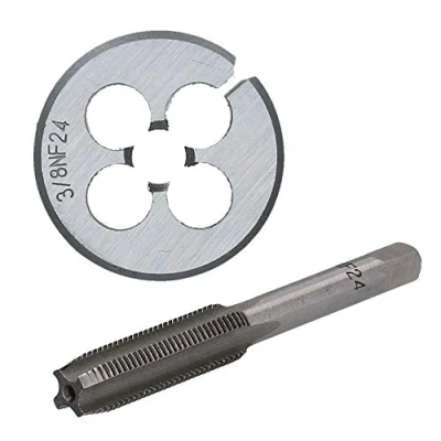 Image of 3/8&quot; x 24 UNF Tap &amp; Die Tungsten Steel Taper and 38mm Split