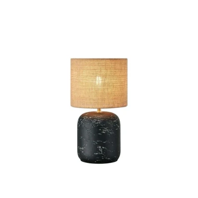 Image of Markslöjd Montagna table lamp, concrete, jute, 32 cm high