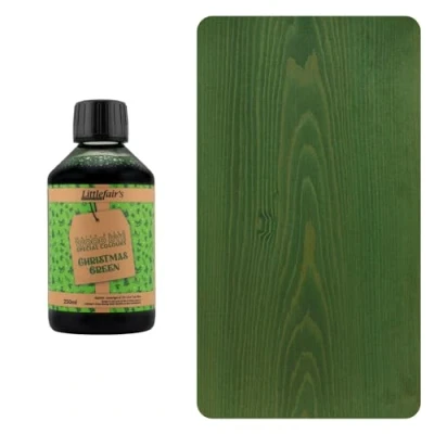 Image of Littlefair&#039;s Water Based Wood Dye Special Colours Range Indoor and Outdoor Use Environmentally Friendly Christmas Green (250ml)