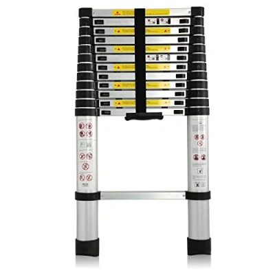 Image of Aluminium Folding Telescopic Ladder 3.8m Step Multi Purpose Function Extendable EN131