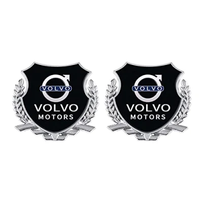 Image of Emblem Badge Decal Logo for Volvo 3D, Metal Sticker Letters Car Logo, Sign Accessories,A Silver