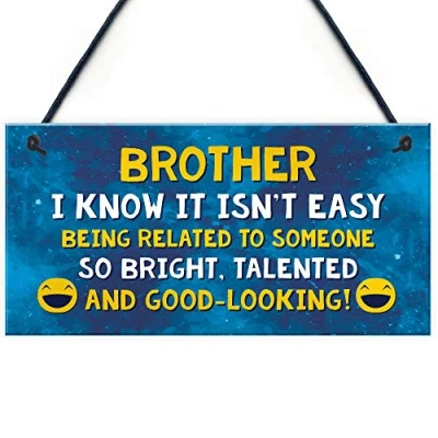 Image of RED OCEAN Funny Brother Plaque Birthday For Hanging Gift Him
