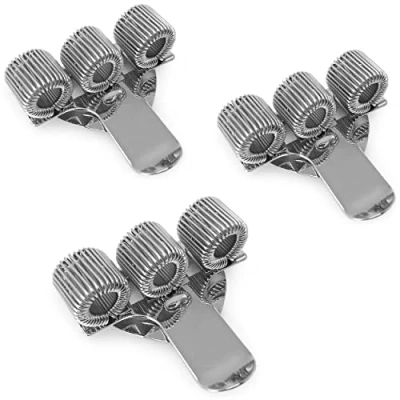 Image of Ashton and Wright Triple Metal Pen Holder with Pocket Clip Ideal for Doctors/Nurses/Pilots [Pack of 3] Silver