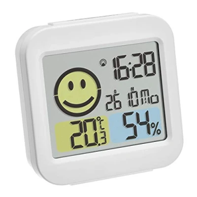 Image of TFA Dostmann Digital Radio Alarm Clock with Thermo Hygrometer, White, L78 x B31 H79 mm