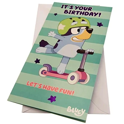 Image of Danilo Promotions Limited Bluey Birthday Card, Official Greeting Happy Card,Multi,9 x 5 inch