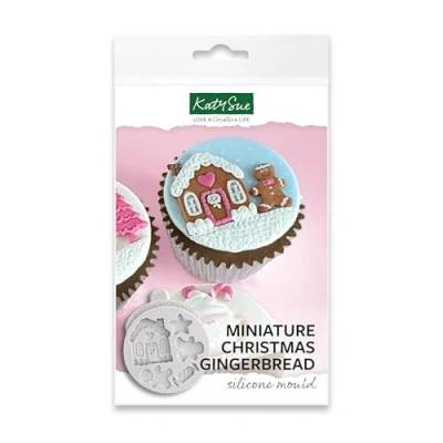 Image of Katy Sue Miniature Christmas Gingerbread Cookies Silicone Mould for Cake Decorating &amp; Crafts