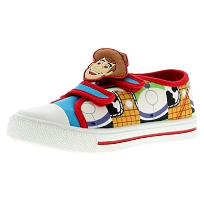 Image of Disney Toy Story Boys Woody &amp; Buzz Blue Canvas Shoes 12 UK Child