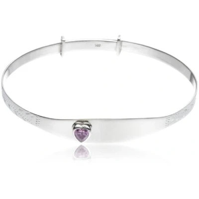Image of MiChic Children&#039;s October Silver Childs Birthstone Expanding Identity Bangle