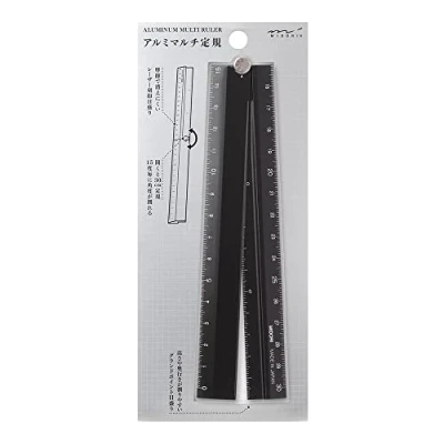 Image of ミドリ(MIDORI） Midori 42286006 Ruler, Aluminum, Multi 11.8 inches (30 cm), Black A