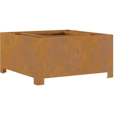 Image of vidaXL Fire Pit Square 60x60x30 cm Weathering Steel