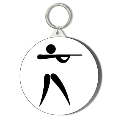Image of Gift Insanity CLAY PIGEON SHOOTING STICKMAN 45mm Keyring