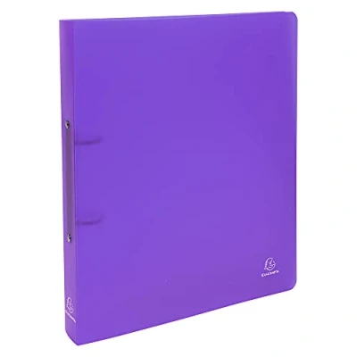 Image of Exacompta Ref.54366E Box of 5 semi rigid PP Chromaline binders 2 round rings, diameter 30mm Spine 40mm External dimensions: 32 x 26.8 cm Format to file A4 Maxi Colour: purple
