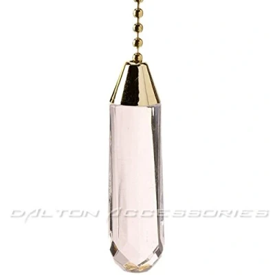 Image of Crystal Effect Bathroom Light Pull with Brass Chain / Cord Replacement