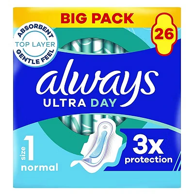 Image of Always Ultra Sanitary Towels Normal Plus with Wings x26 pads