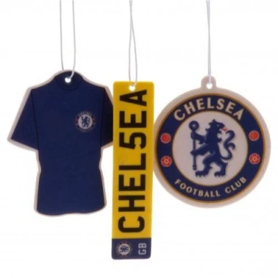 Image of Car Accessories Official Chelsea FC Air Freshener (3 Pack) Novelty Football Gift Ideas
