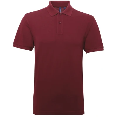 Image of Asquith &amp; Fox Mens Short Sleeve Performance Blend Polo Shirt (Burgundy) Size Small