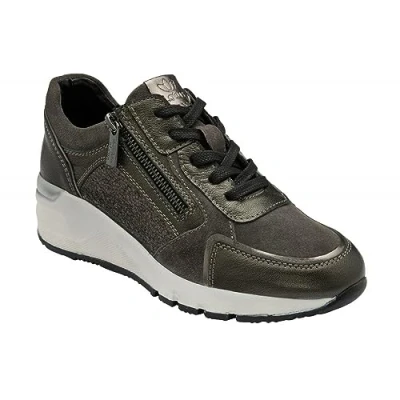 Image of Lotus Solace Gunmetal Leather Wedge Trainers (5)