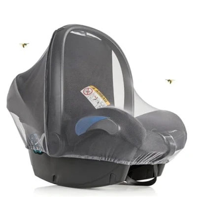 Image of Zamboo Universal Mosquito Net for Infant Car Seat Soft, Durable Insect and Bug Protection with Ultra Fine Mesh Elastic Band (e.g. Maxi Cosi, Cybex, Joie) / Opening Easy Carrying Grey