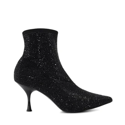 Image of Dune London Womens Ladies Onslowe Heeled Ankle Boots Black Micro Fibre Size UK 5