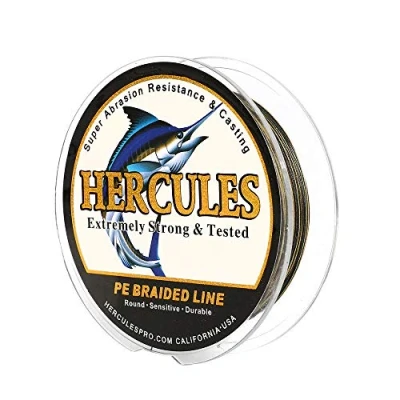Image of Hercules Super Cast 100M 109 Yards Braided Fishing Line 50 LB Test for Saltwater Freshwater PE Braid Fish Lines Superline 8 Strands Camo, 50LB (22.7KG), 0.37MM