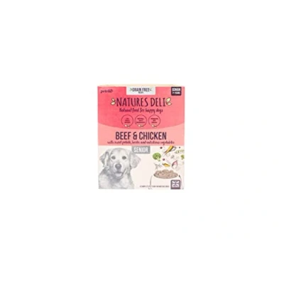 Image of Natures Deli Senior Grain Free Wet Dog Food, Beef and Chicken With Sweet Potato, Herbs Vegetables, Natural Complete Food Trays, 1 x 395g