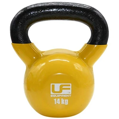 Image of UFE Vinyl Coated Kettlebell 14kg Yellow