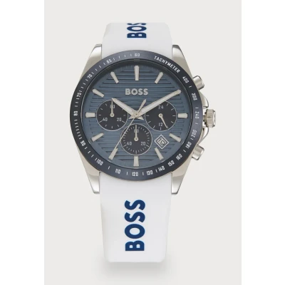 Image of BOSS Strike Watch white/blue/silvercoloured, Men&#039;s, Size: One Size, White/blue/silver coloured