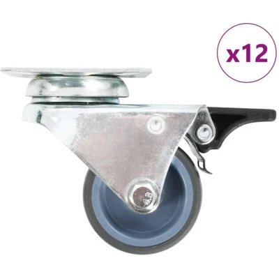 Image of vidaXL 12 pcs Twin wheel Swivel Casters 50 mm