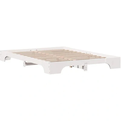 Image of vidaXL Bed Frame White Wood 140 x 200 cm Durable Solid Pine