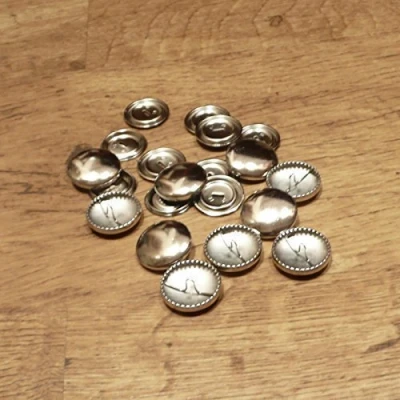 Image of Pack of 10 23mm Self Cover Metal Buttons Customise with Your own Fabric