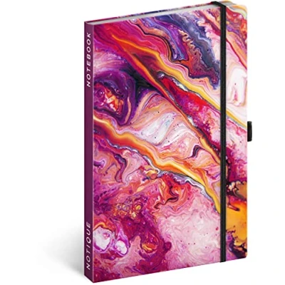 Image of Presco Group NOTIQUE Notebook Lined with Elastic Band 13 x 21 cm Approx. A5, Hardcover Notebook, Journal, Diary for Adults, Women (Marble)