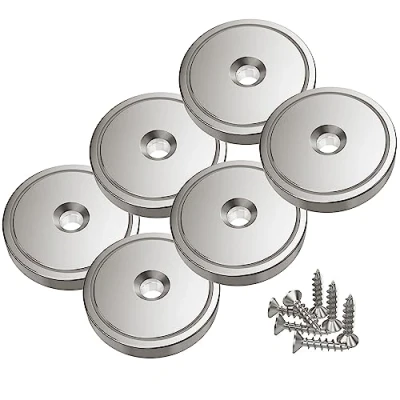 Image of Magnetpro 6 Pieces Magnets 120 LBS Pull Force Size 36 x 8 mm with Capsule, Pot Magnet Screws