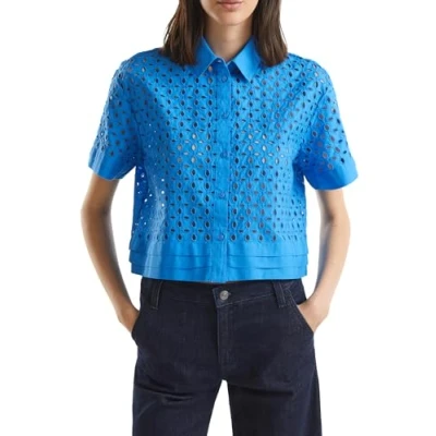 Image of United Colors of Benetton Women&#039;s Camicia 58bhdq08b Shirt, Blue, XXS