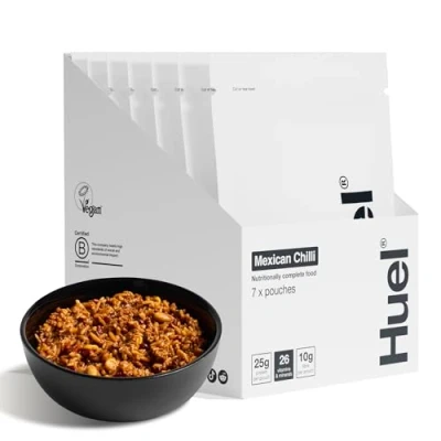 Image of Huel Hot &amp; Savoury Meal Packs, Mexican Chilli, 7 Meals, Plant Based Protein with 25g Protein, 26 Vitamins Minerals, Vegan, Nutritionally Balanced, High Ready Meals